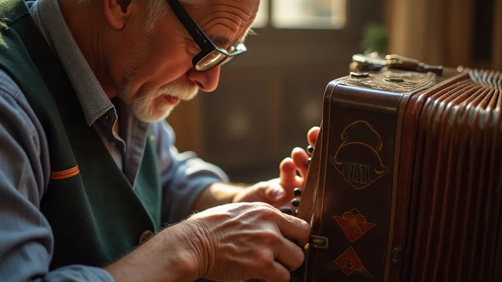 Repairing an antique accordion