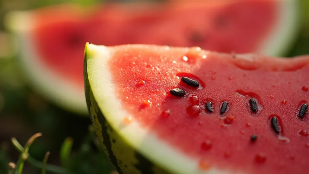 A halved heirloom watermelon showcasing its vibrant color