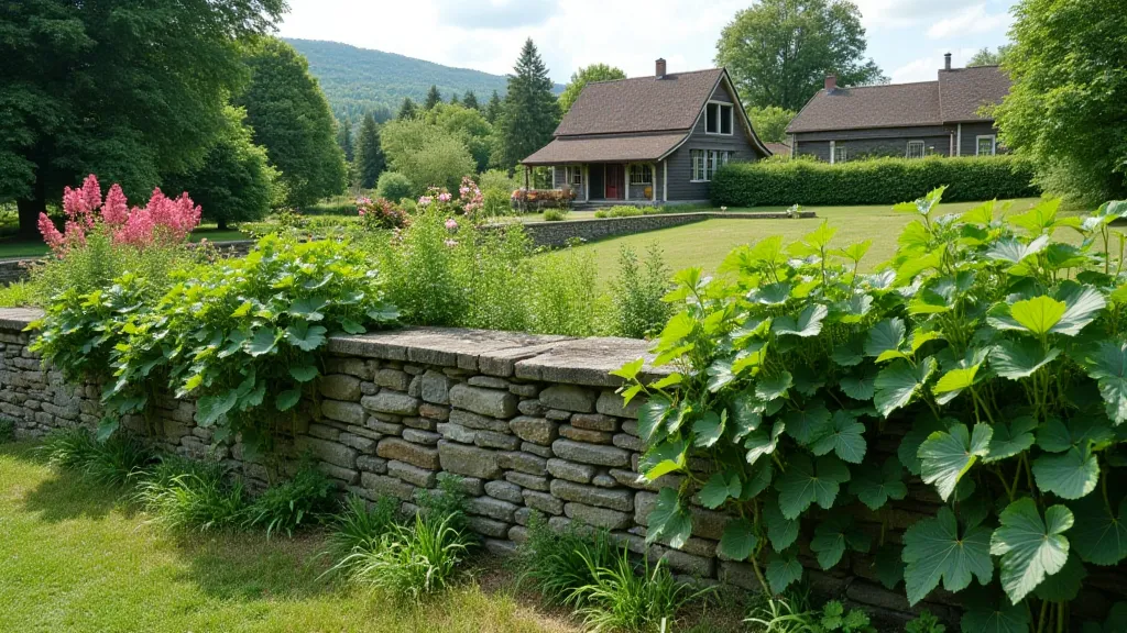 Watermelon vines in a garden setting